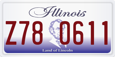 IL license plate Z780611