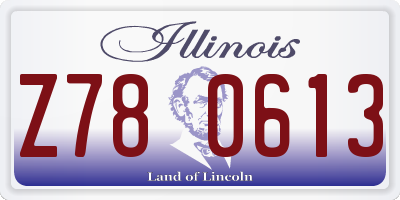 IL license plate Z780613