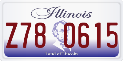 IL license plate Z780615