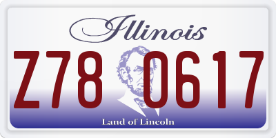 IL license plate Z780617