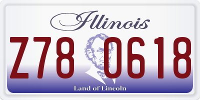 IL license plate Z780618