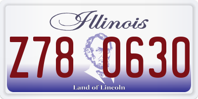 IL license plate Z780630