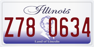 IL license plate Z780634