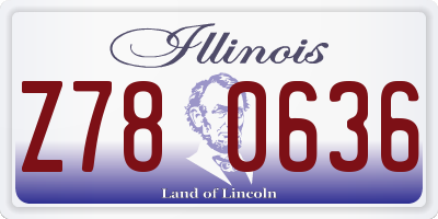 IL license plate Z780636