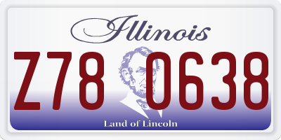 IL license plate Z780638