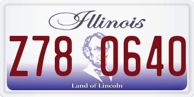 IL license plate Z780640