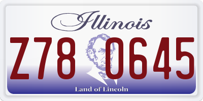 IL license plate Z780645