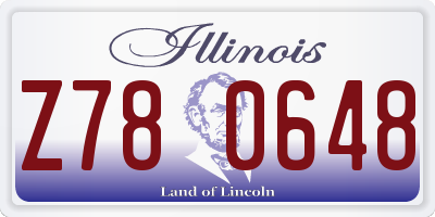 IL license plate Z780648