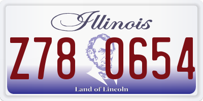 IL license plate Z780654