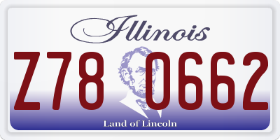 IL license plate Z780662