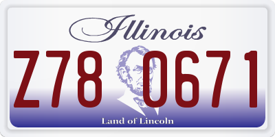 IL license plate Z780671