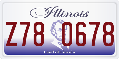 IL license plate Z780678