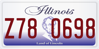 IL license plate Z780698
