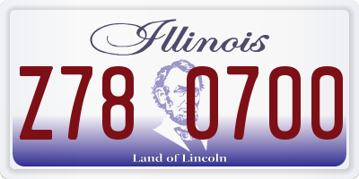 IL license plate Z780700