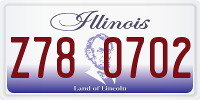 IL license plate Z780702