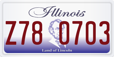 IL license plate Z780703