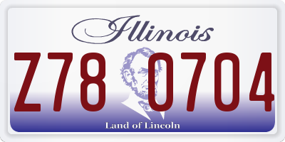 IL license plate Z780704