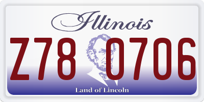 IL license plate Z780706
