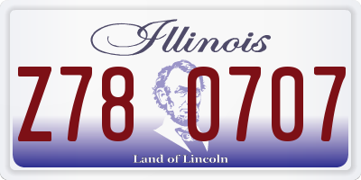 IL license plate Z780707