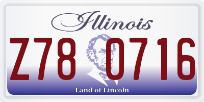 IL license plate Z780716