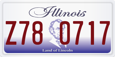 IL license plate Z780717