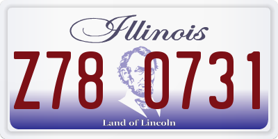 IL license plate Z780731