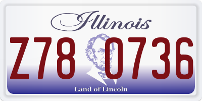 IL license plate Z780736