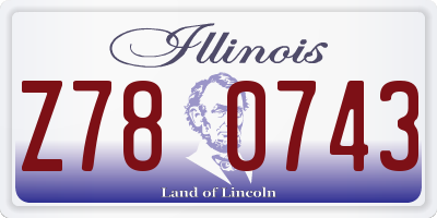 IL license plate Z780743