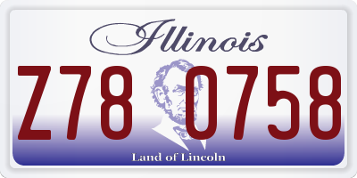 IL license plate Z780758