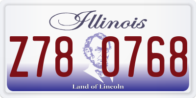 IL license plate Z780768