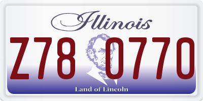IL license plate Z780770