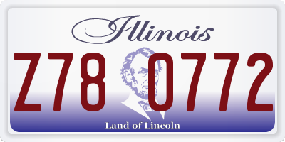 IL license plate Z780772