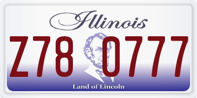 IL license plate Z780777