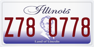IL license plate Z780778
