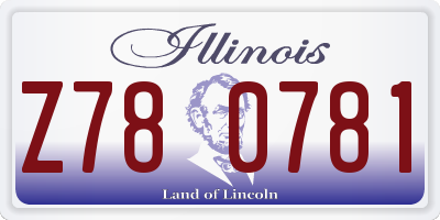 IL license plate Z780781