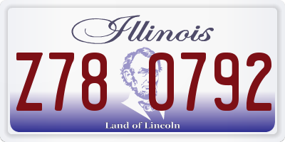 IL license plate Z780792