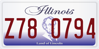 IL license plate Z780794