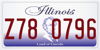 IL license plate Z780796