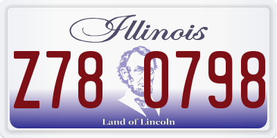 IL license plate Z780798