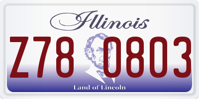 IL license plate Z780803