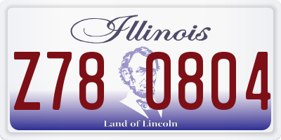IL license plate Z780804