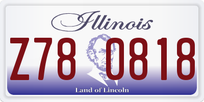 IL license plate Z780818