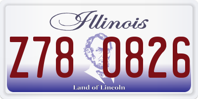 IL license plate Z780826
