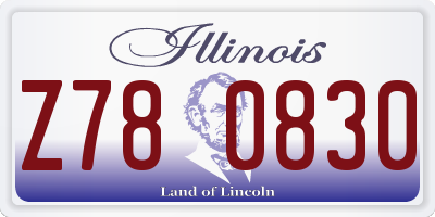 IL license plate Z780830