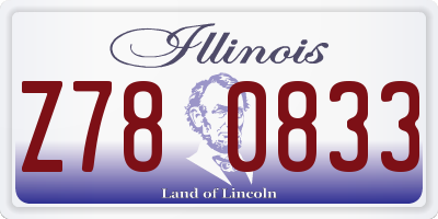 IL license plate Z780833