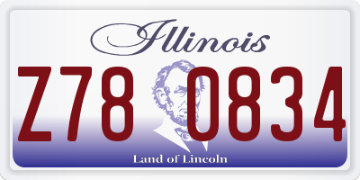 IL license plate Z780834