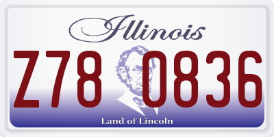 IL license plate Z780836