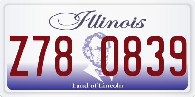 IL license plate Z780839