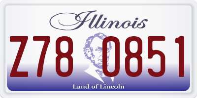 IL license plate Z780851
