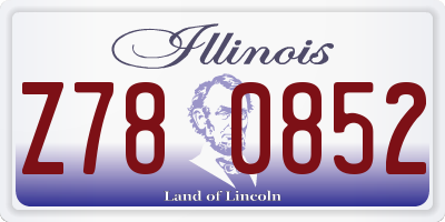 IL license plate Z780852
